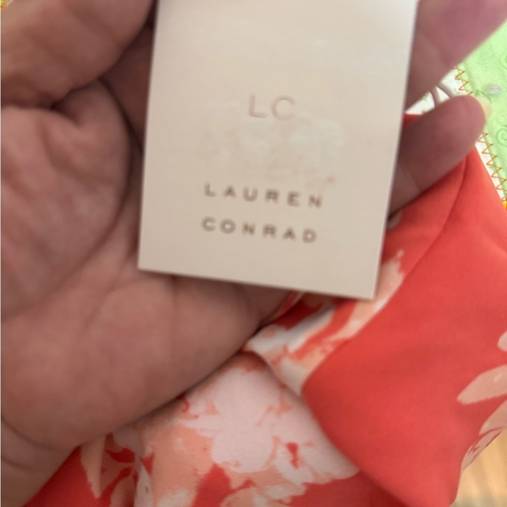 LC Lauren Conrad Coral and White Floral Mini Dress, Sz XXL - Picture 10 of 12